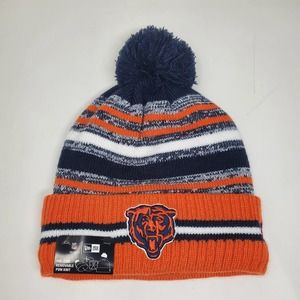NEW 2021 NFL NEW ERA ON FIELD SIDELINE POM BEANIE - Chicago Bears